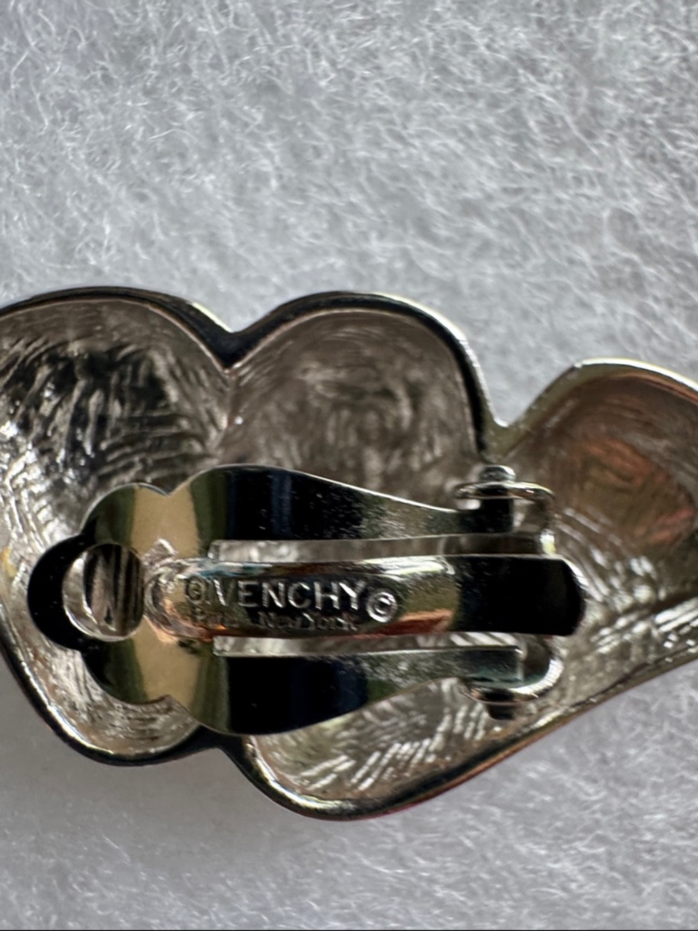 Givenchy Silver Abstract Wave Clip-On Earrings - Picture 3 of 4